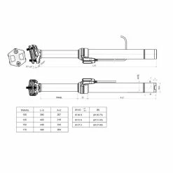 Brand-X Ascend II XL Dropper Seatpost (170mm) -Cockpit butik Brand X Ascend II XL 170mm Dropper Seatpost Dropper Seats posts Black BRNDXDRPA02XL316489170 2