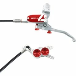 Hope Tech 4 E4 Brake - No Rotor -Cockpit butik Hope Tech 4 E4 Brake No Rotor Disc Brake Callipers Silver Red T4E4ZSRL