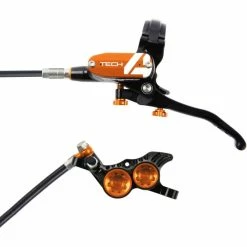 Hope Tech 4 V4 Brake - No Rotor 30 Hope Tech 4 V4 Brake - No Rotor -Cockpit butik Hope Tech 4 V4 Brake No Rotor Disc Brake Callipers Black Orange T4V4CL
